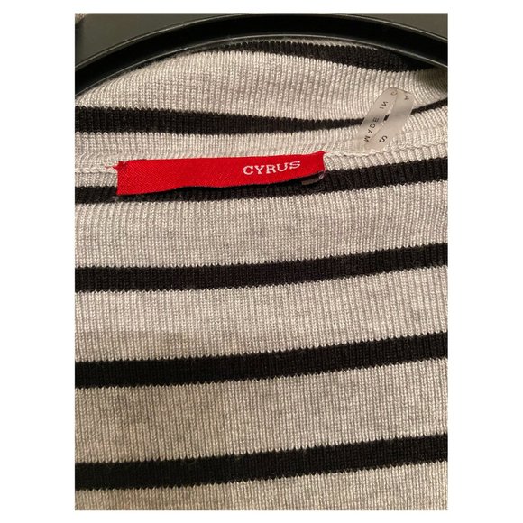 Gray and Black Striped Cardigan Sweater NWOT - Picture 2 of 5